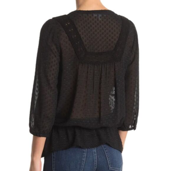 DR2 BY DANIEL RAINN Swiss Dot Antoinette Blouse, XS - Picture 2 of 9